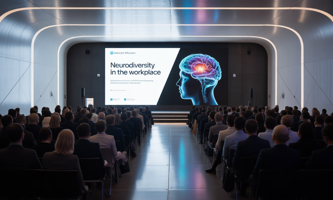 Corporate keynote session "Neurodiversity in the Workplace" image, with Dr. Zac delivering neuroscience-based performance strategies. Corporate keynote session "Neurodiversity in the Workplace" image, with Dr. Zac delivering neuroscience-based performance strategies.